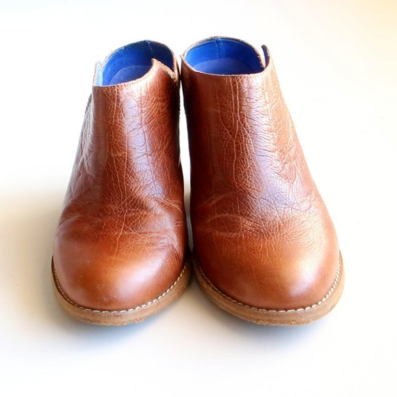 Jeffrey Campbell Cognac Brown Leather Block Heel Mules / Slip On Shoes Size 9 - Picture 4 of 16